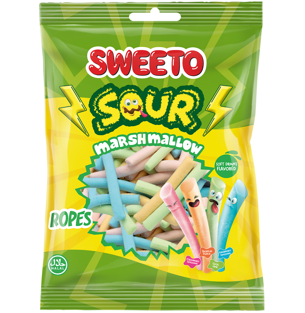 Sweeto Sour Ropes Marshmallows 100g
