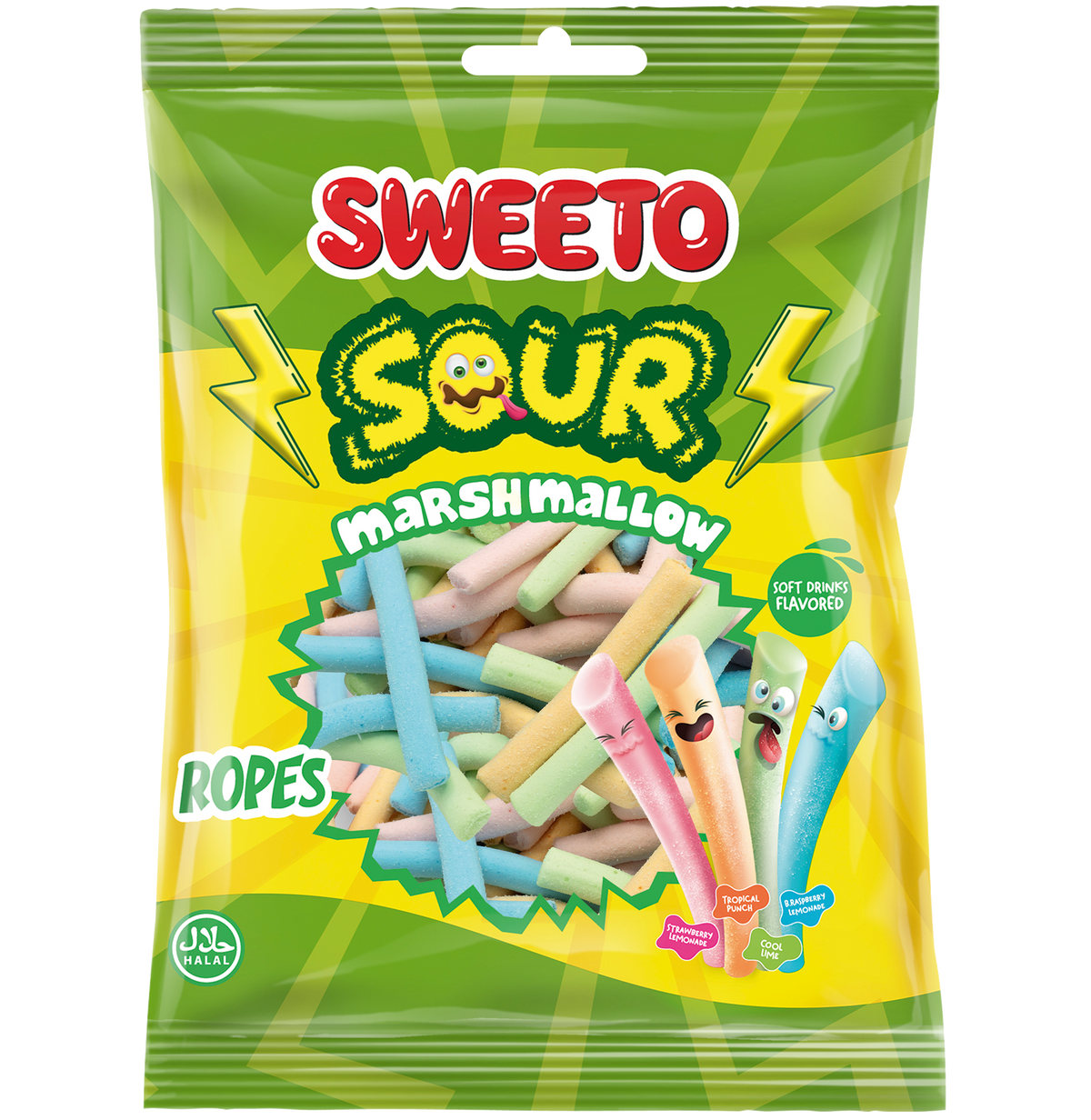 Sweeto Sour Ropes Marshmallows 100g