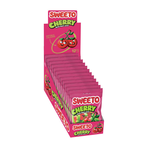 Sweeto Cherry Jellies 80g, Halal cherry gummies made with fruit juice
