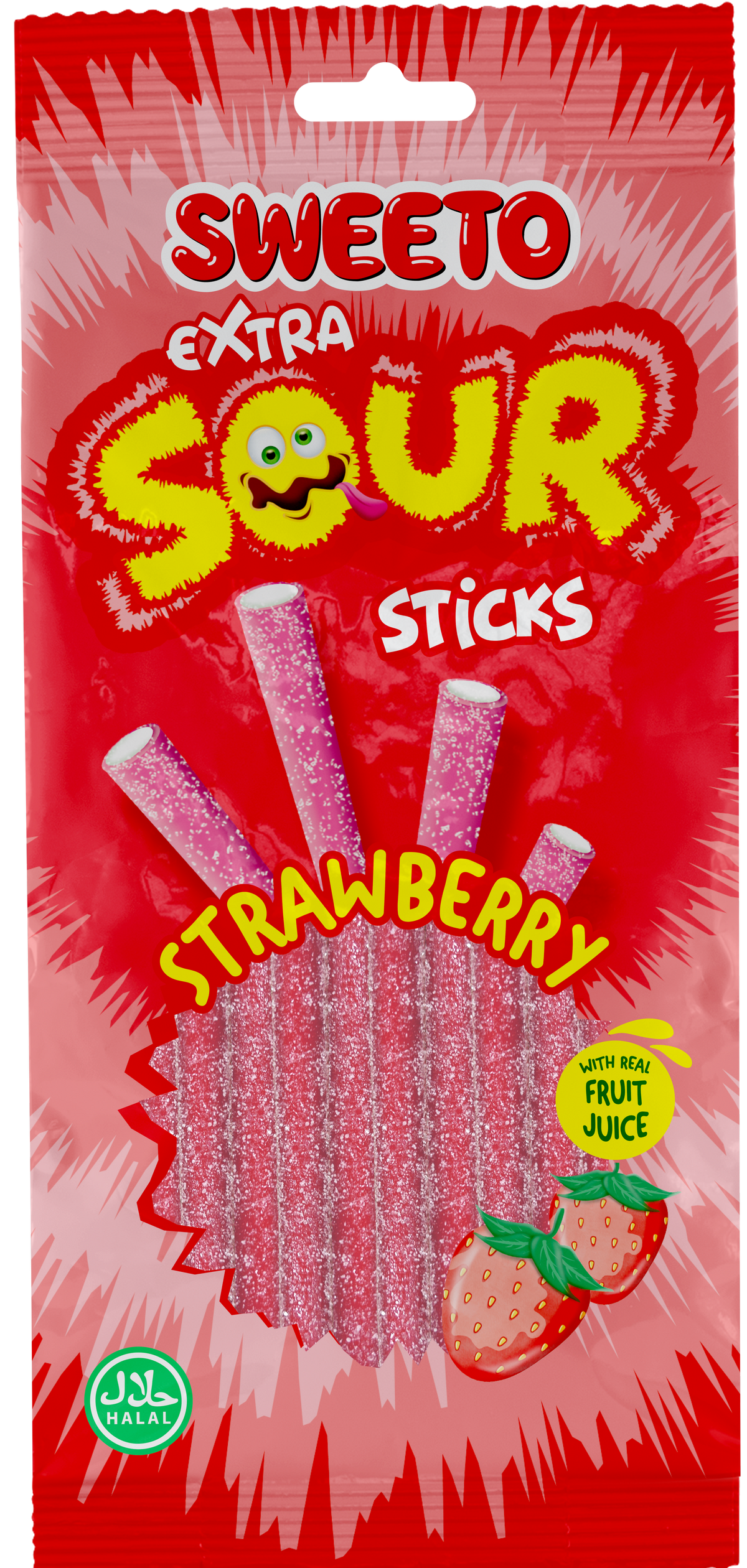 Sweeto Extra Sour Sticks - Strawberry