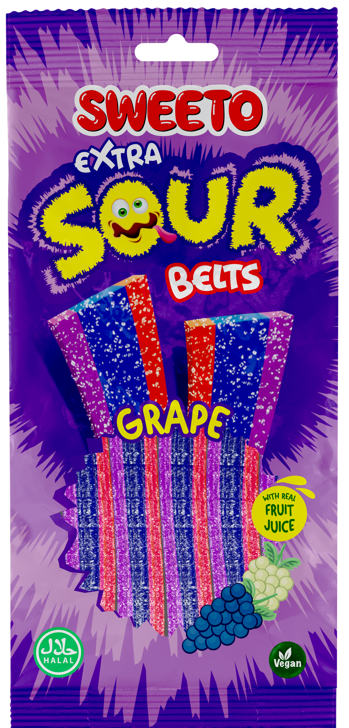 Sweeto Extra Sour Belts - Grape