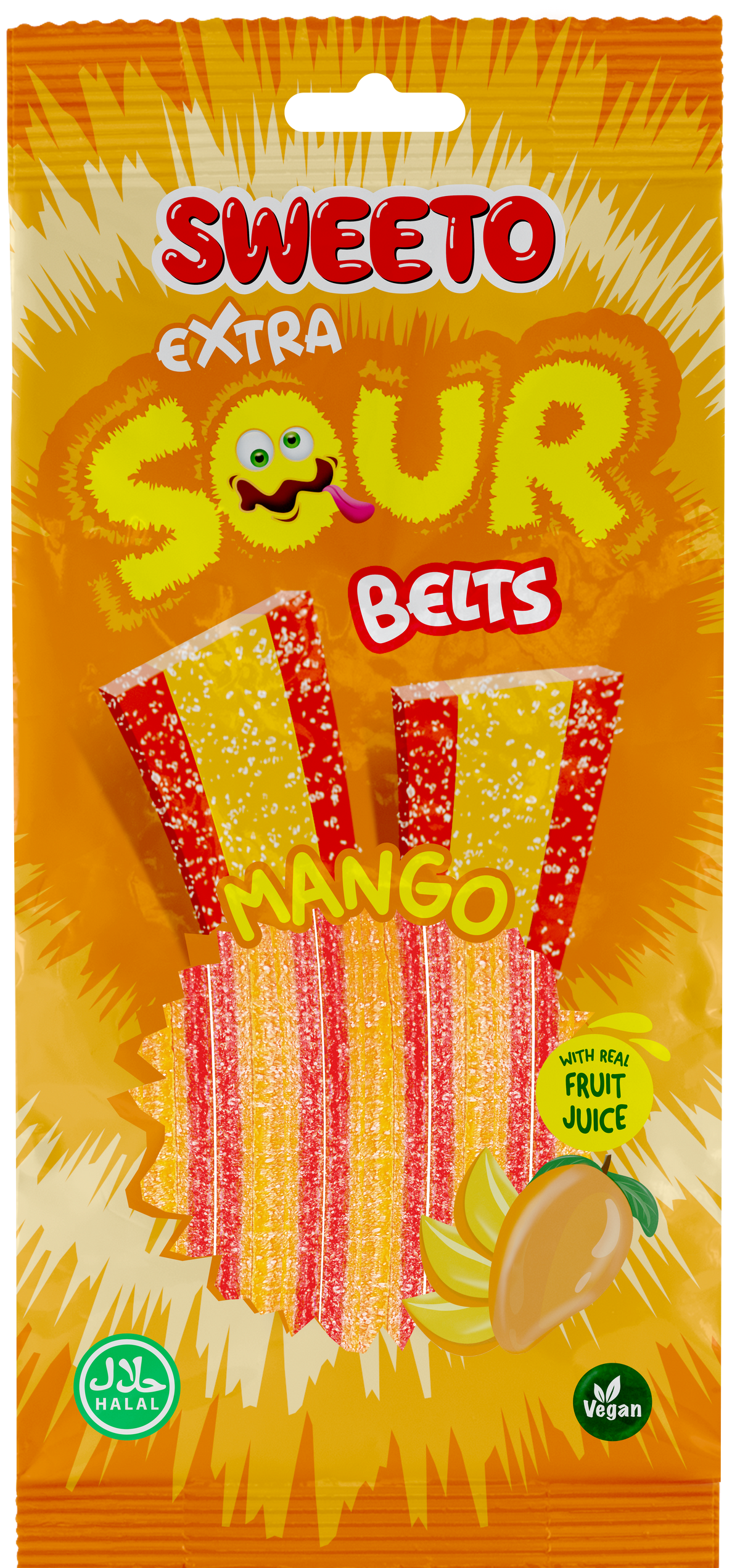 Sweeto Extra Sour Belts - Mango