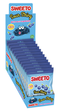 Sweeto Sour Blue Raspberry Strings with Fruit Juice